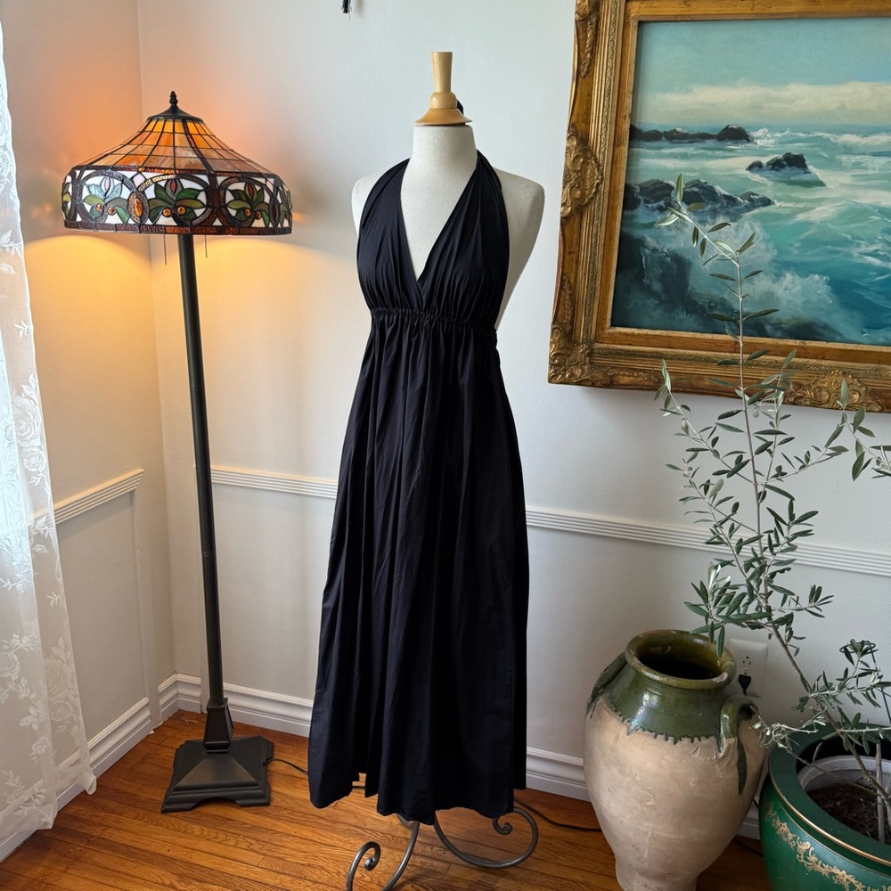 Monica Nera Cotton Halter Dress